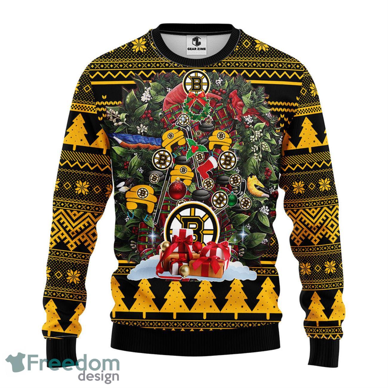 Boston Bruins Tree Ugly Christmas Fleece Sweater Boston Bruins Tree Ugly Christmas Fleece Sweater Product Photo 2