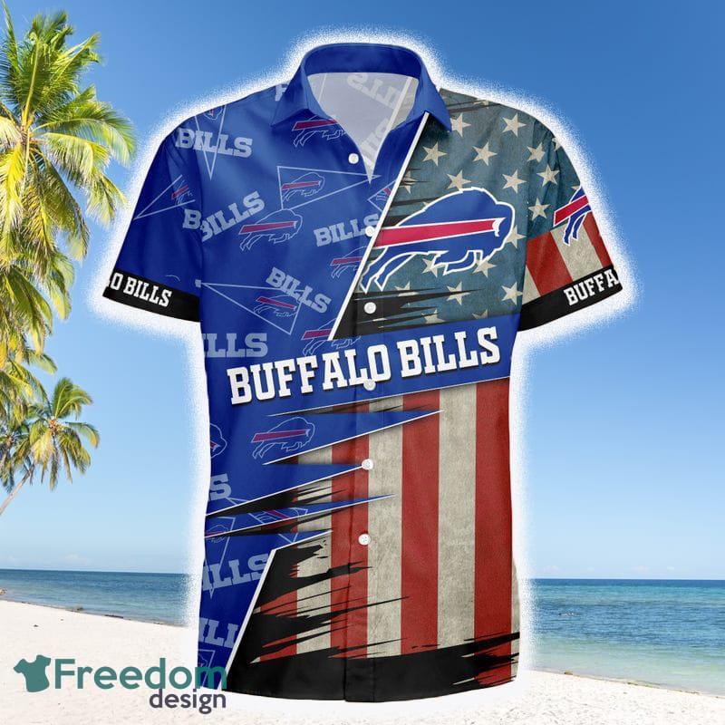 Buffalo Bills With American Flag Short Sleeve Shirt