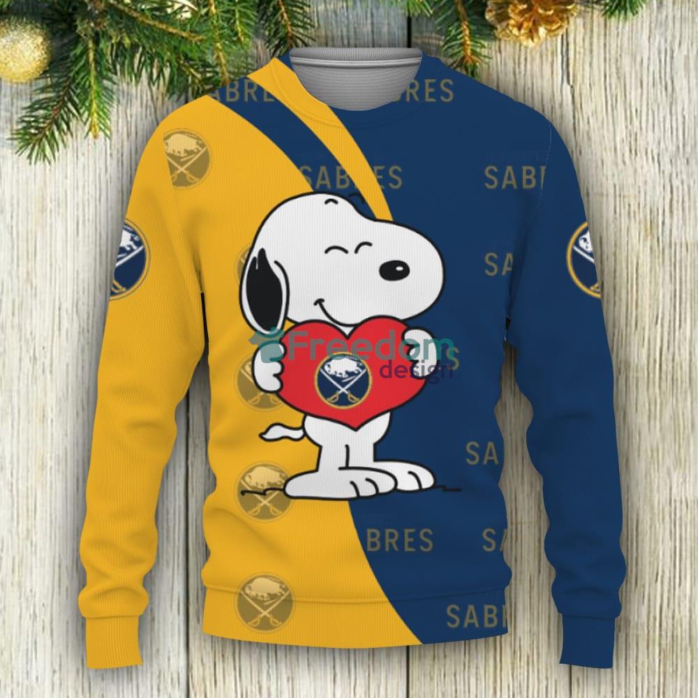 Buffalo Sabres Snoopy Cute Heart American Sports Team Ugly Christmas Sweater  Gift Holidays - YesItCustom