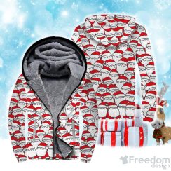 Can You Spot The Sheep Hidding Among These Santas Christmas Fleece Zip Hoodie