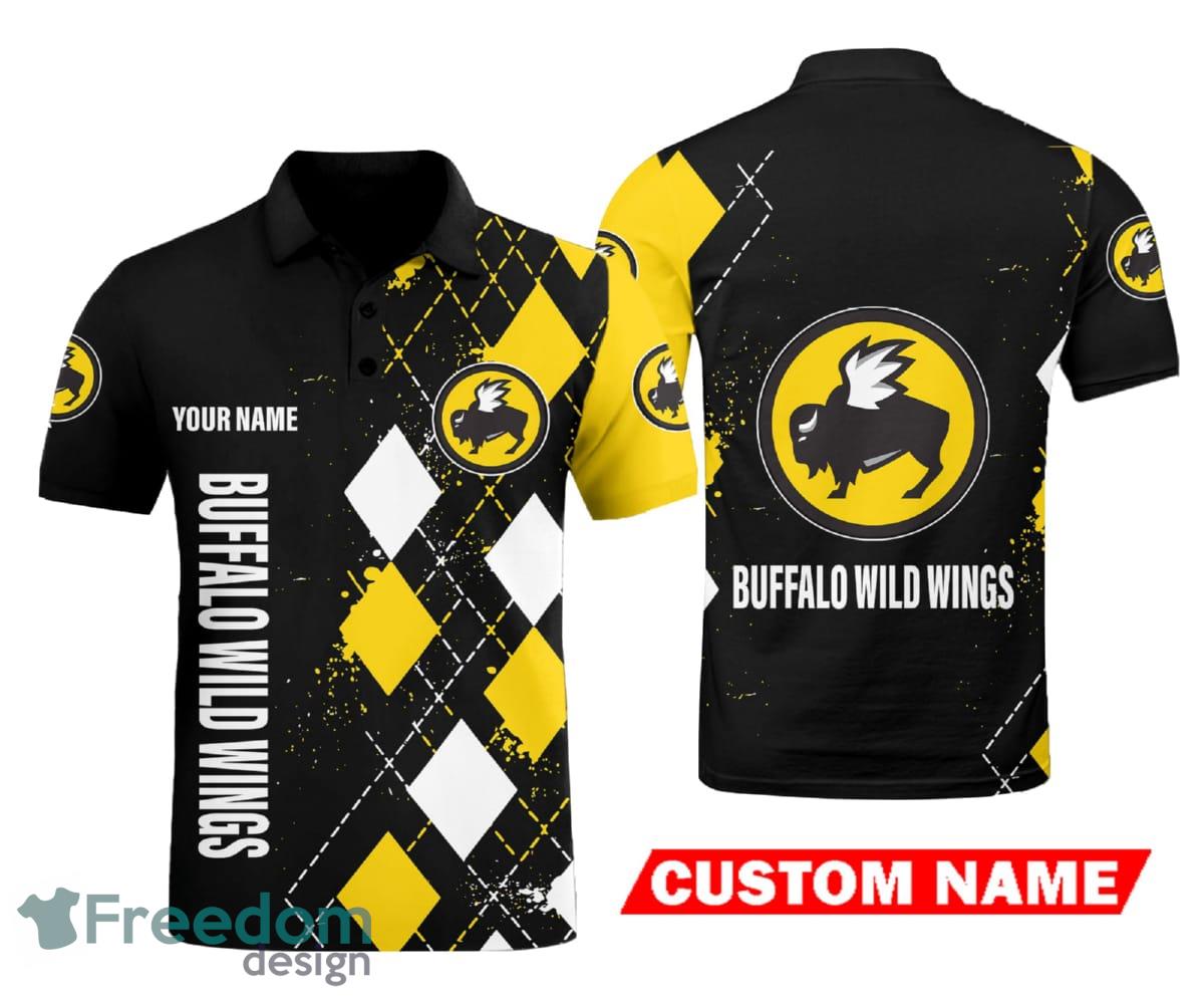 Brush Pattern buffalo wild wings Logo Golf Personalized Polo Shirt For Mens  - Freedomdesign