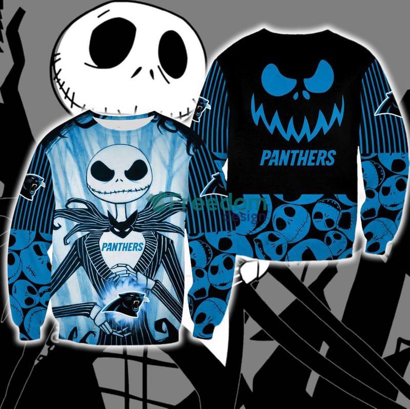. Carolina Panthers Jack Skellington Holiday Christmas Ugly Sweater Halloween For Men And Women image . Carolina Panthers Jack Skellington Holiday Christmas Ugly Sweater Halloween For Men And Women - . Carolina Panthers Jack Skellington Holiday Christmas Ugly Sweater Halloween For Men And Women