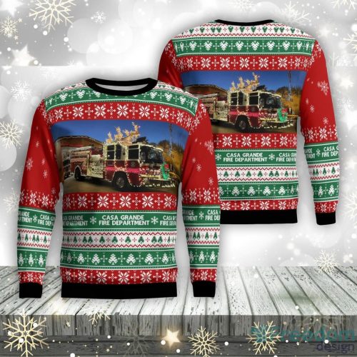 Casa Grande Arizona Casa Grande Fire Department Christmas Ugly Christmas Sweater Unique Christmas Gift Product Photo 1