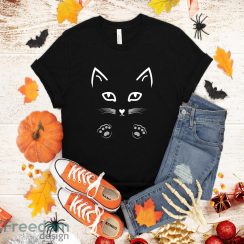 Cat Face Halloween T-Shirt Halloween Gift For Women Girls Boys Kids Halloween T-Shirt Halloween Gift Sweatshirt Hoodie