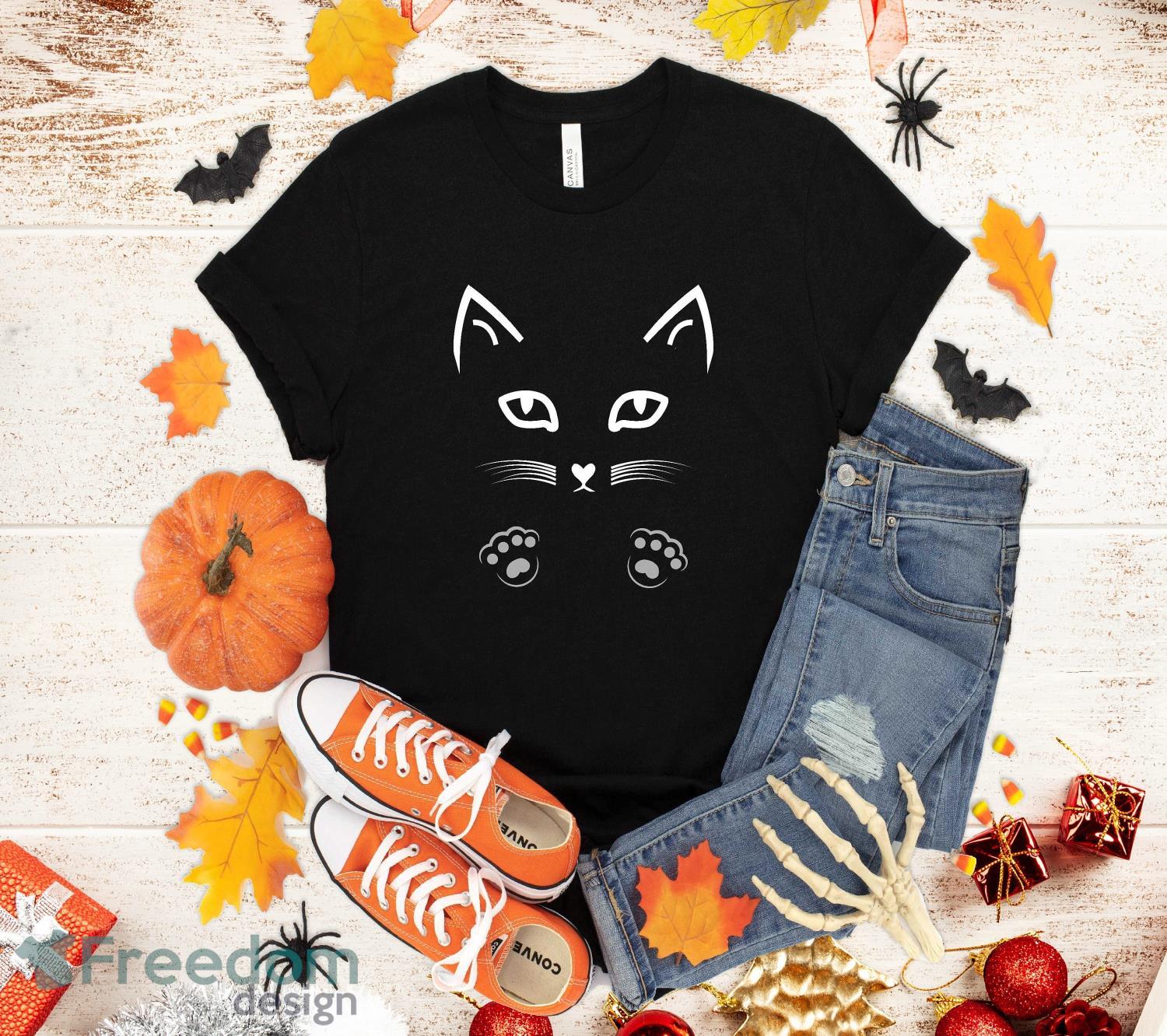 Cat Face Halloween T Shirt Halloween Gift For Women Girls Boys Kids Halloween T Shirt Halloween Gift Sweatshirt Hoodie image Cat Face Halloween T-Shirt Halloween Gift For Women Girls Boys Kids Halloween T-Shirt Halloween Gift Sweatshirt Hoodie Product Photo 1