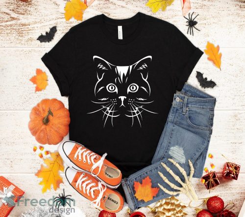 Cat Face T Shirt Halloween T-Shirt Halloween Gift Sweatshirt Hoodie Product Photo 1