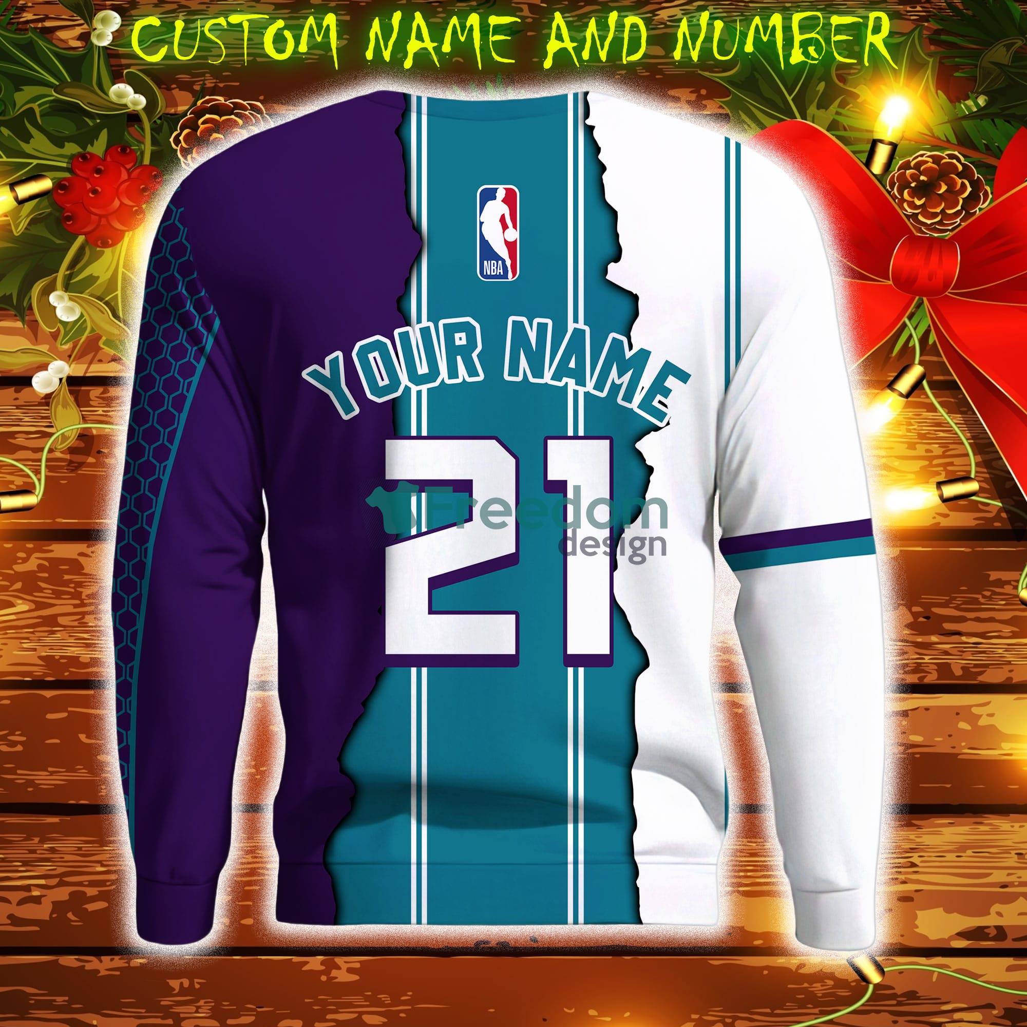 Charlotte Hornets NBA Custom Number And Name 3D Sweatshirt For Fans AOP Christmas Gift Sweater image Charlotte Hornets NBA Custom Number And Name 3D Sweatshirt For Fans AOP Christmas Gift Sweater - Charlotte Hornets Personalized NBA 3D Sweatshirt Photo 6