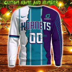 Charlotte Hornets NBA Custom Number And Name 3D Sweatshirt For Fans AOP Christmas Gift Sweater
