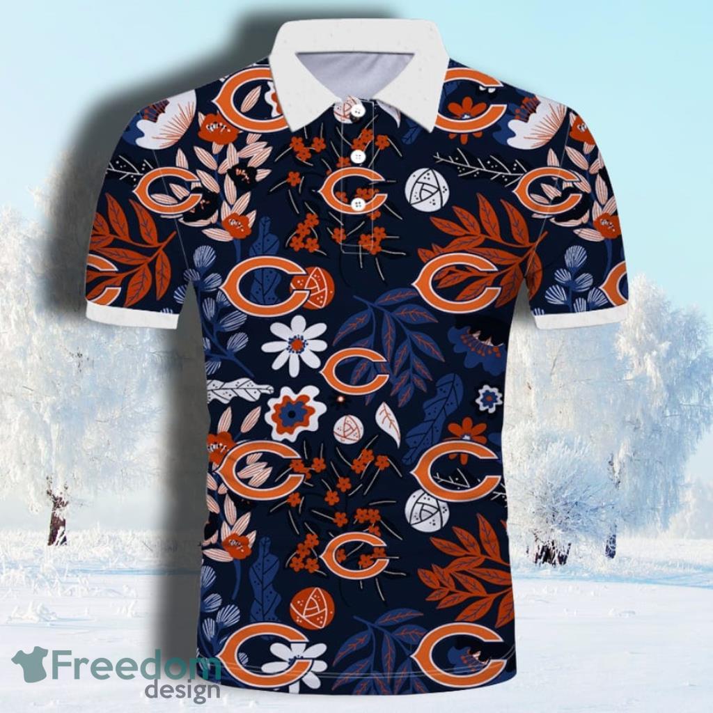 Chicago Bears Polo Golf Shirt NFL Football Men's XL Blue Orange Polyester  Team