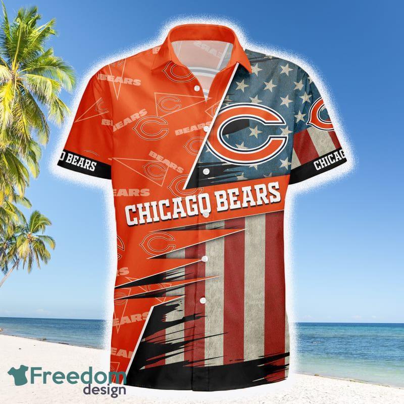 Chicago Bears Logo American Flag 3D T-Shirts