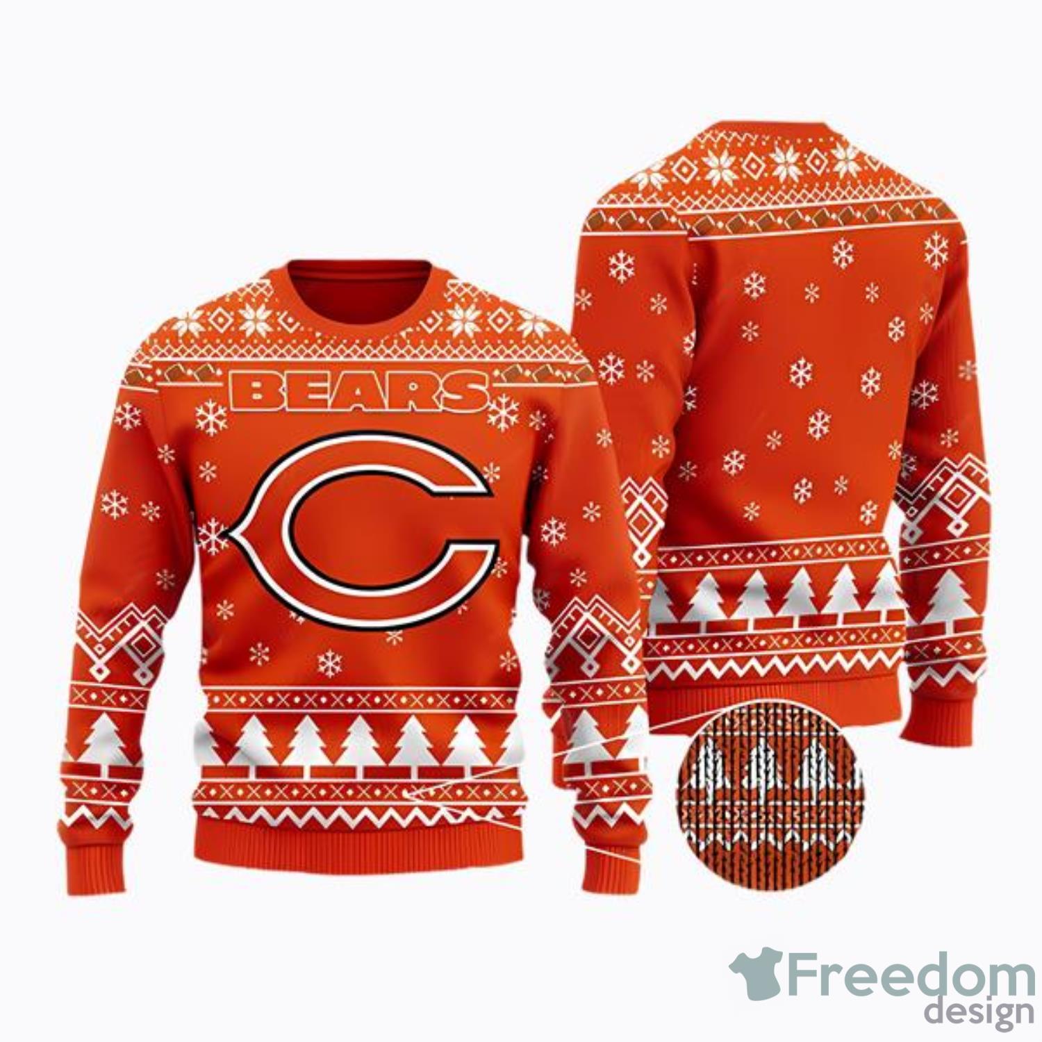 Chicago Bears Christmas Pattern Ugly Christmas Sweater Weave AOP Gift For  Fans