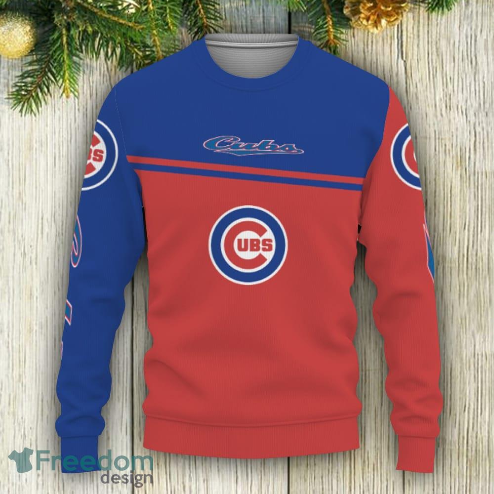 Chicago Cubs Football Team Logo Custom Name Christmas Gift All Over Print  Ugly Christmas Sweater - Freedomdesign