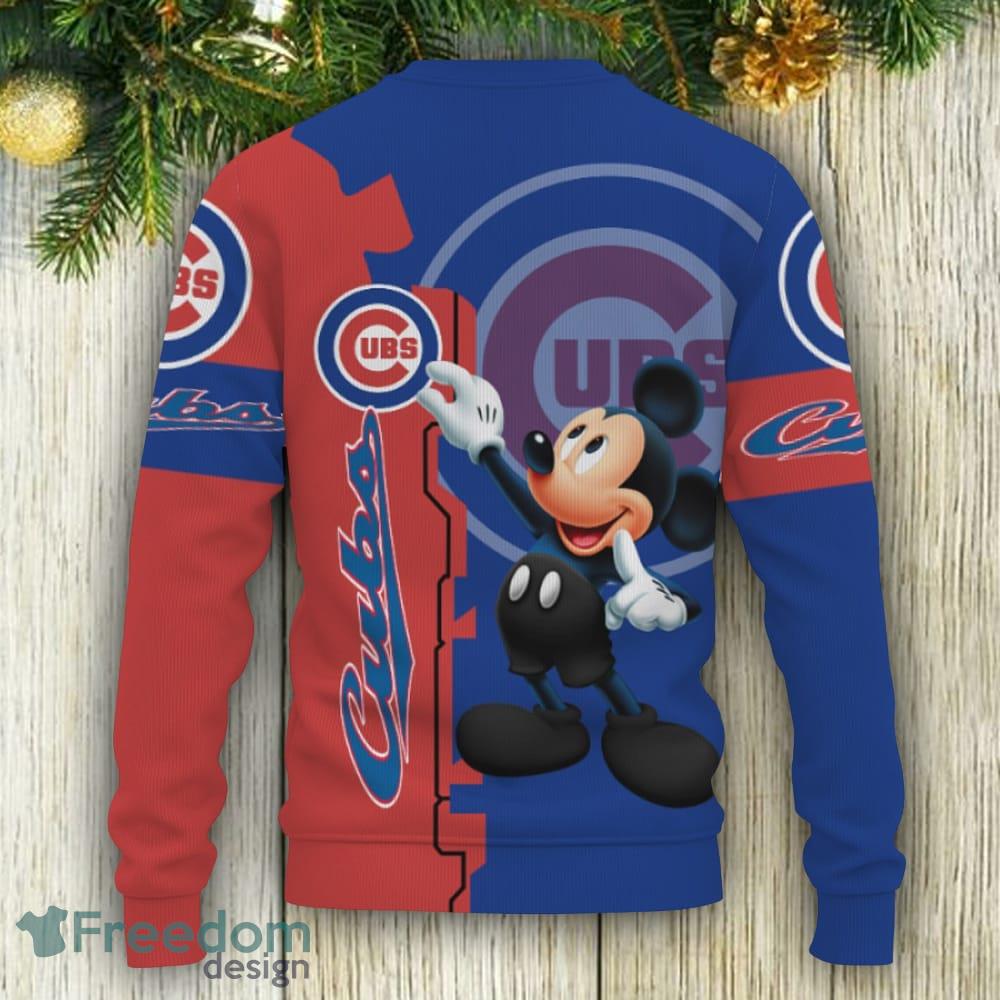 Chicago Cubs Mickey Mouse Champions Football Knitted Xmas 3D Sweater -  Freedomdesign