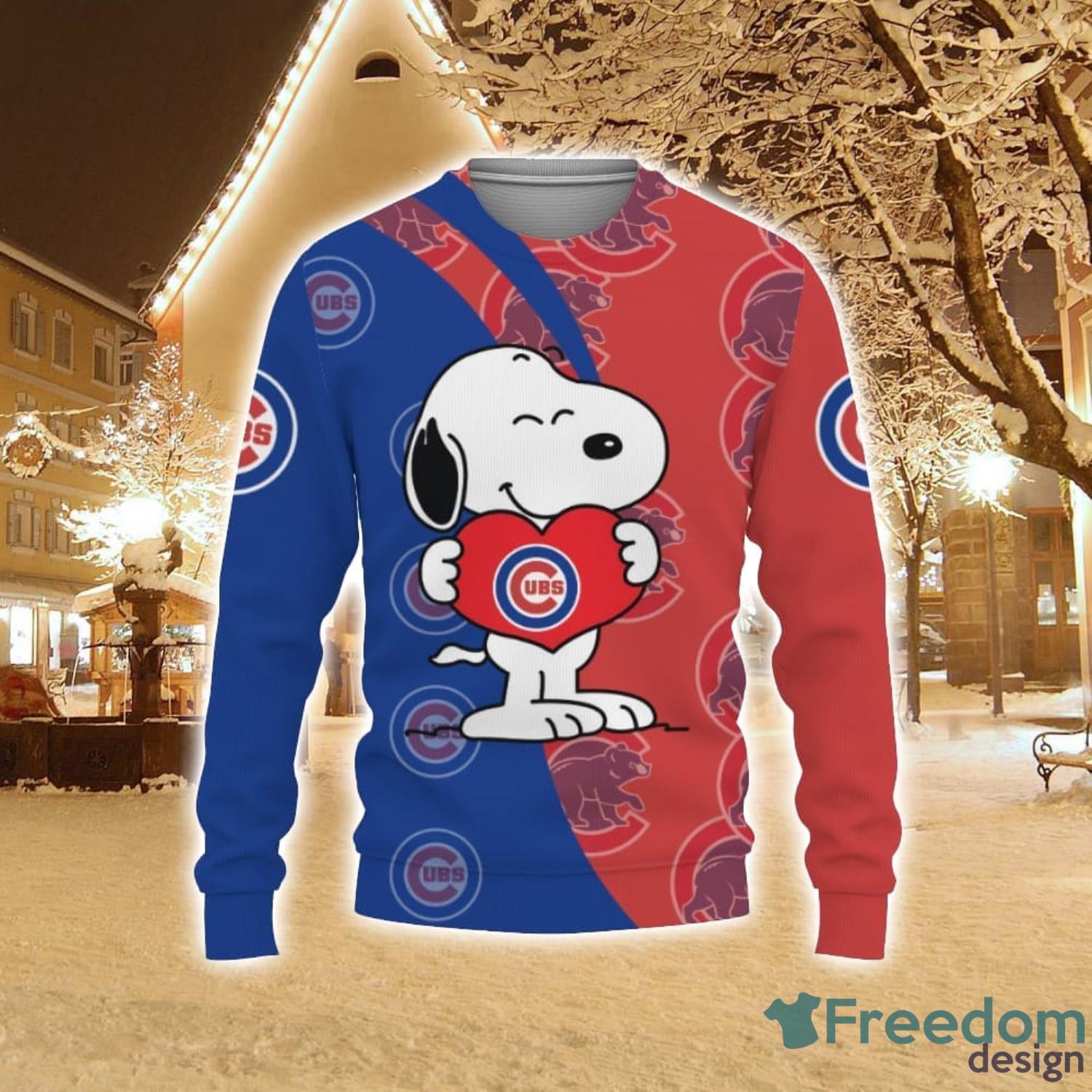 Chicago Cubs Snoopy Cute Heart American Sports Team Sweatshirt 3D All Over  Printed Sweater - Freedomdesign