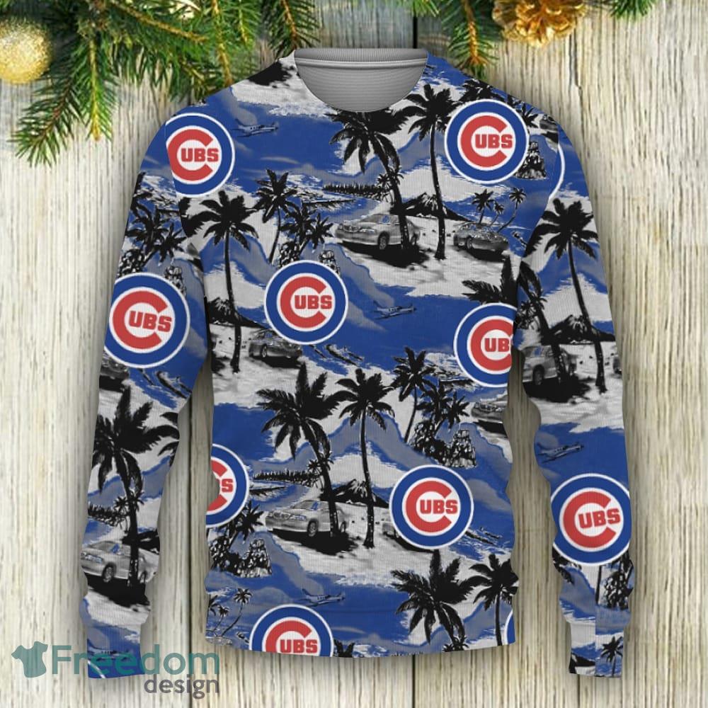 Chicago Cubs Christmas Pine Tree Pattern Ugly Christmas Sweater