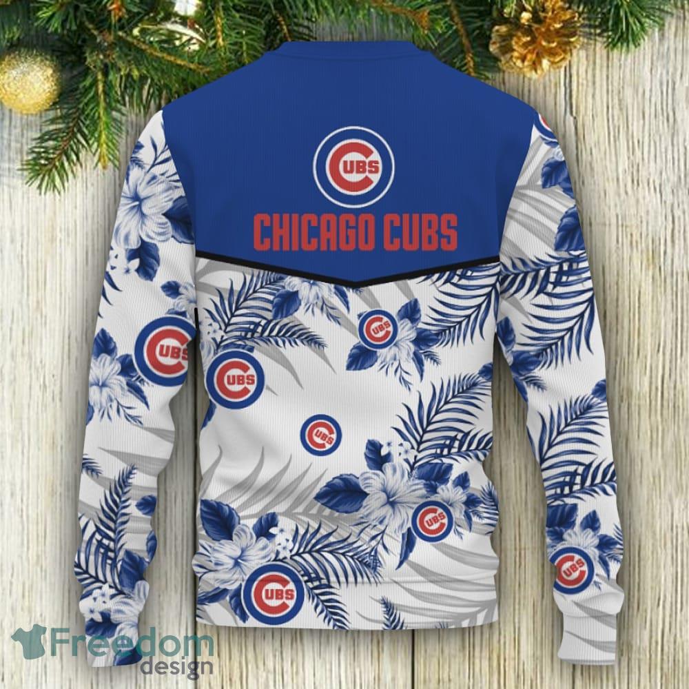 Chicago Cubs Christmas Pine Tree Pattern Ugly Christmas Sweater