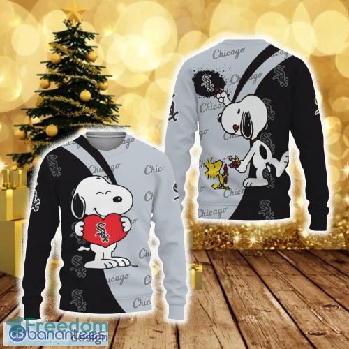 Chicago White Sox Snoopy Cute Heart American Sports Team Funny 3D Sweater For Men And Women Gift Christmas - Chicago White Sox Snoopy Cute Heart American Sports Team Funny 3D Sweater For Men And Women Gift Christmas