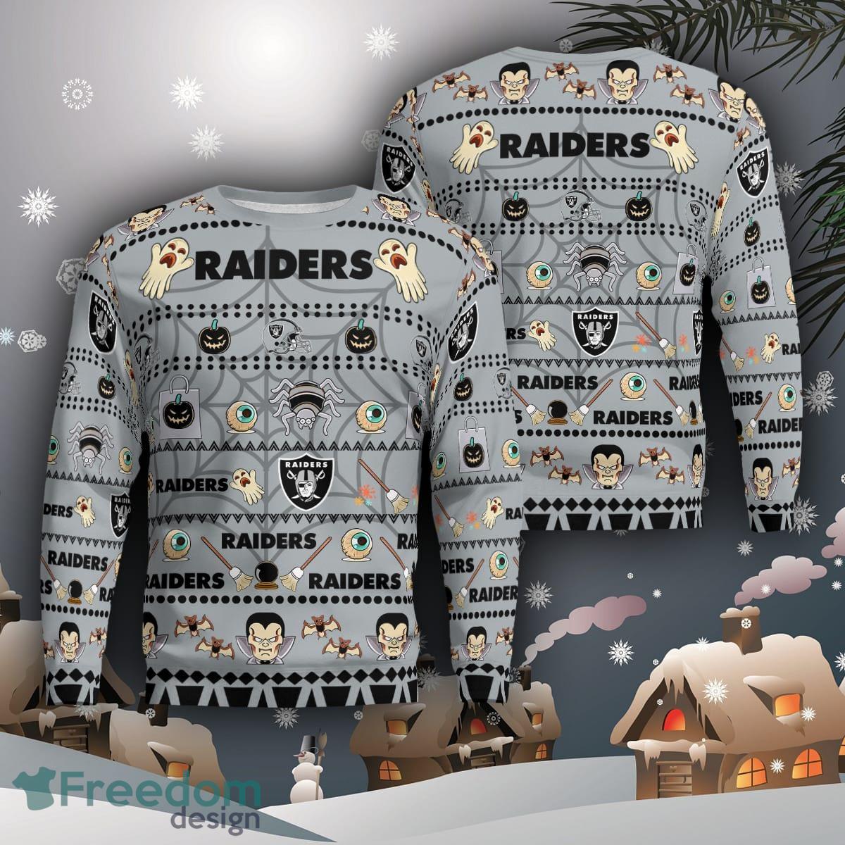 Las Vegas Raiders Pumpkin Ugly Christmas Sweater 3D Gift For Fans