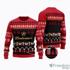 Christmas Scenes With Budweiser Beer Ugly Christmas Sweater Men And Women Holiday Gift