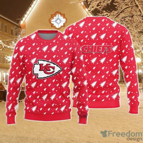 Christmas Sweater Kansas City Chiefs Christmas Pine Tree Patterns Pattern 3D Sweater - 1