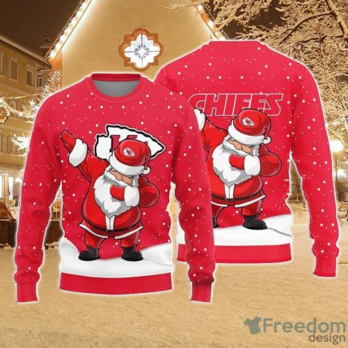 Christmas Sweater Kansas City Chiefs Dab Santa Limited Edition 3D Sweater - Stocktee Kansas City Chiefs Dab Santa Limited Edition Knitted Sweater NEW063710