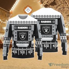 Christmas Sweater Las Vegas Raiders Christmas Ball Snowfalke Pattern 3D Sweater