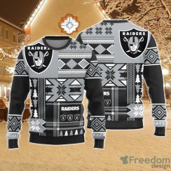 Christmas Sweater Las Vegas Raiders Christmas Snowflakes Pattern Limited Edition 3D Sweater