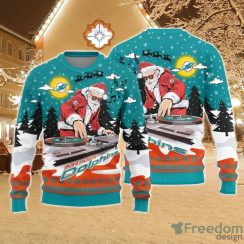 Christmas Sweater Miami Dolphins Christmas Funny DJ Santa Limited Edition 3D Sweater