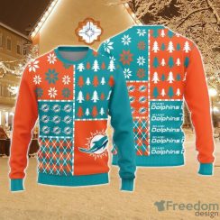 Christmas Sweater Miami Dolphins Christmas Pine Trees Pattern Limited Edition 3D Sweater