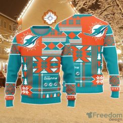 Christmas Sweater Miami Dolphins Christmas Snowflakes Pattern Limited Edition 3D Sweater