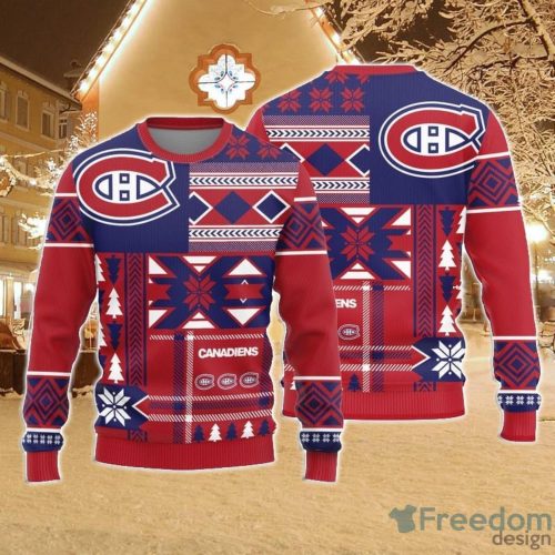 Christmas Sweater Montreal Canadiens Christmas Snowflakes Pattern Limited Edition 3D Sweater - 1