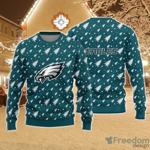 Christmas Sweater Philadelphia Eagles Christmas Pine Tree Patterns Pattern 3D Sweater - 1