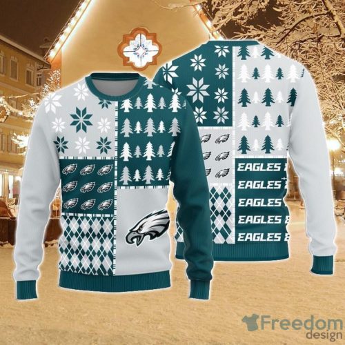 Christmas Sweater Philadelphia Eagles Christmas Pine Trees Pattern Limited Edition 3D Sweater - 1