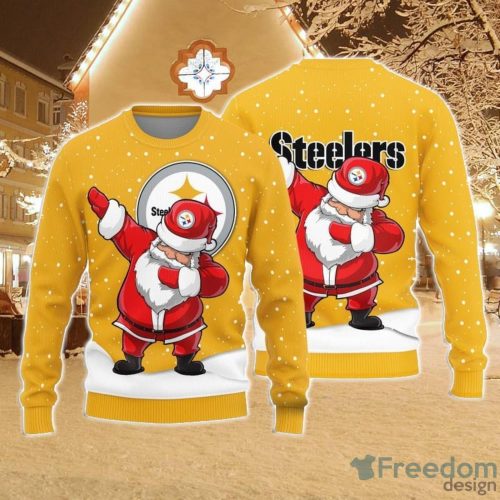 Christmas Sweater Pittsburgh Steelers Dab Santa Limited Edition 3D Sweater - Stocktee Pittsburgh Steelers Dab Santa Limited Edition Knitted Sweater NEW063702