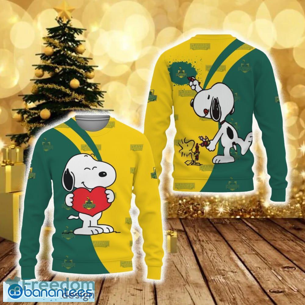 Clarkson Golden Knights Snoopy Cute Heart American Sports Team Funny 3D Sweater For Men And Women Gift Christmas - Clarkson Golden Knights Snoopy Cute Heart American Sports Team Funny 3D Sweater For Men And Women Gift Christmas