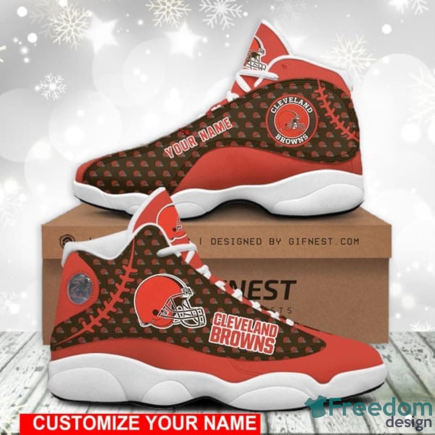 Cleveland Browns Air Jordan 13 Sneakers Shoes Custom Name Personalized Gifts