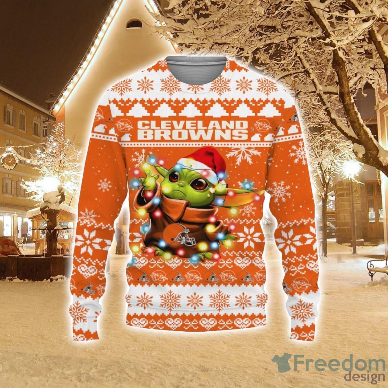 Chicago White Sox American Sports Team Baby Yoda Cute Knitted Xmas Sweater  - Freedomdesign