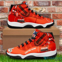 Cleveland Browns Custom Name NFL Air Jordan 11 Shoes Men And Women Sneakers