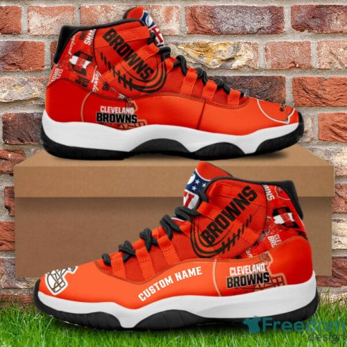 Cleveland Browns Custom Name NFL Air Jordan 11 Shoes Men And Women Sneakers Product Photo 1