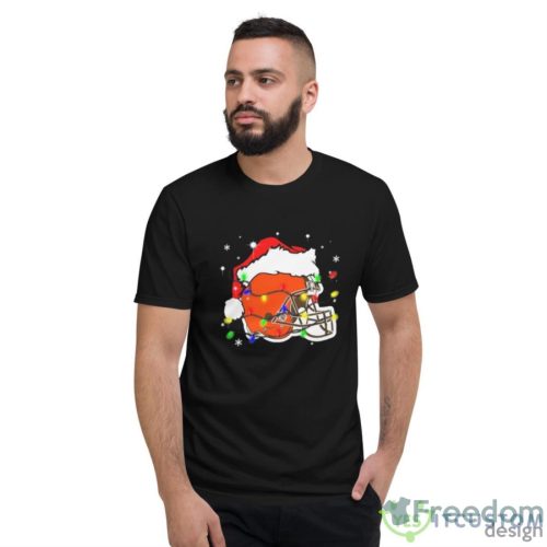 Cleveland Browns Santa Hat Christmas Light Shirt Christmas Gift - Short Sleeve T-Shirt