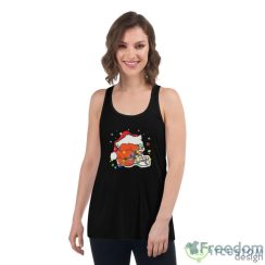 Cleveland Browns Santa Hat Christmas Light Shirt Christmas Gift - Women's Flowy Racerback Tank