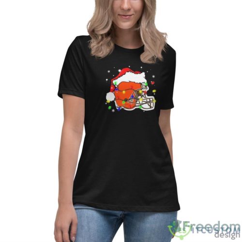 Cleveland Browns Santa Hat Christmas Light Shirt Christmas Gift - Women's Relaxed Short Sleeve Jersey Tee