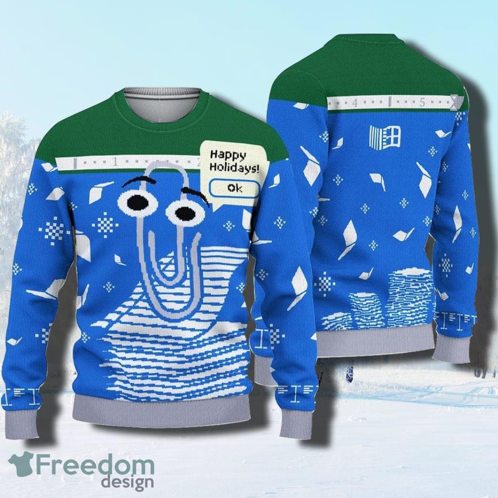 Clippy Is Front And Center On Microsoft S Latest Holiday Ugly Ugly Christmas Sweater image Clippy Is Front And Center On Microsoft_S Latest Holiday Ugly Ugly Christmas Sweater Product Photo 1