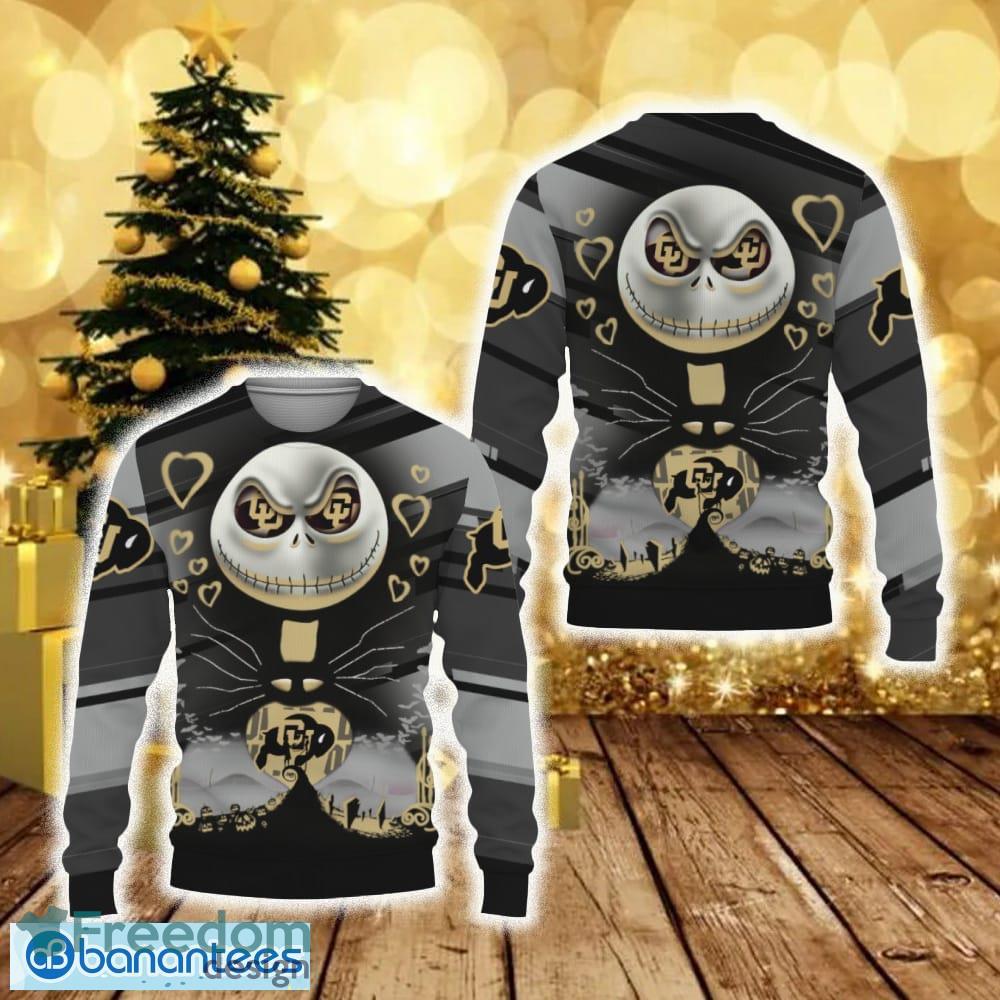 Colorado Buffaloes Champion Jack Skellington Funny 3D Ugly Christmas Sweater Gift For Fans - Colorado Buffaloes Champion Jack Skellington Funny 3D Ugly Christmas Sweater Gift For Fans