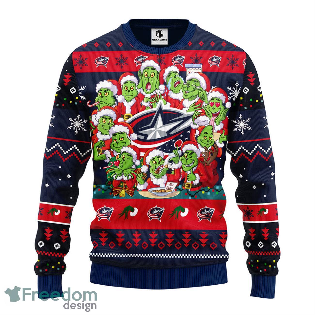 Columbus Blue Jackets Light Up Ugly Christmas Sweater With Bluetooth  Speaker L