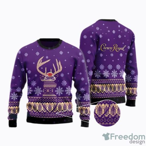 Crown Royal All Over Print Christmas AOP Ugly Christmas Sweater Christtmas Holiday Gift Product Photo 1