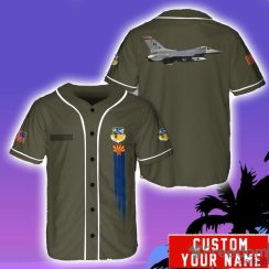 Custom Name Arizona Air National Guard 162nd Wing F-16 Fighting Falcon Baseball Jersey Shirt Sport Gift For Men And Women