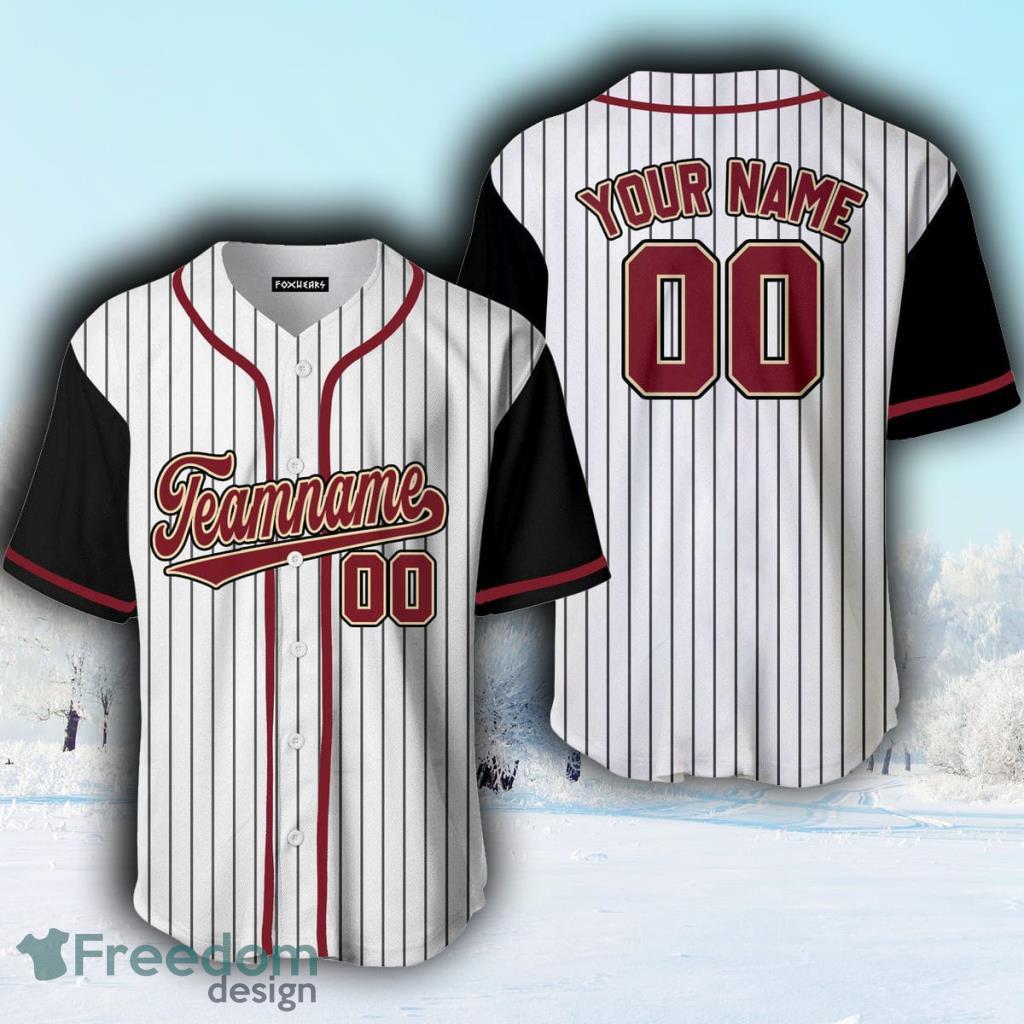 Custom Name Black White Pinstripe Crimson Cream Raglan Sleeves Baseball  Jerseys Shirt - Freedomdesign