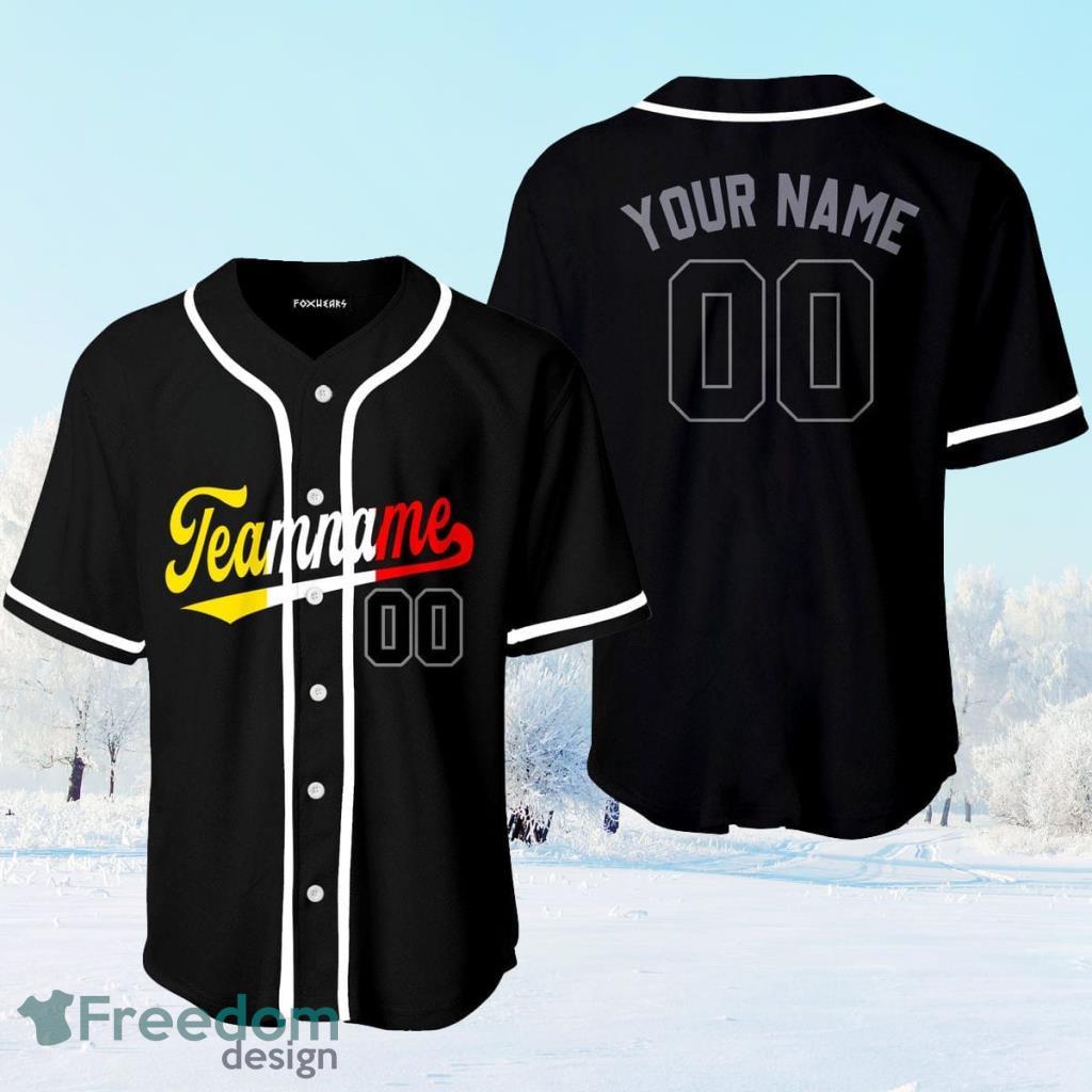 Custom Name Black Yellow White Red Grey Baseball Jerseys Shirt -  Freedomdesign