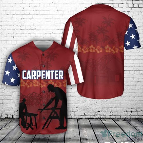 Custom Name Carpenter Tropical Baseball Jersey Shirt Sport Gift For Men And Women - Custom Name Carpenter Tropical Baseball Jersey DLSI0106PD03